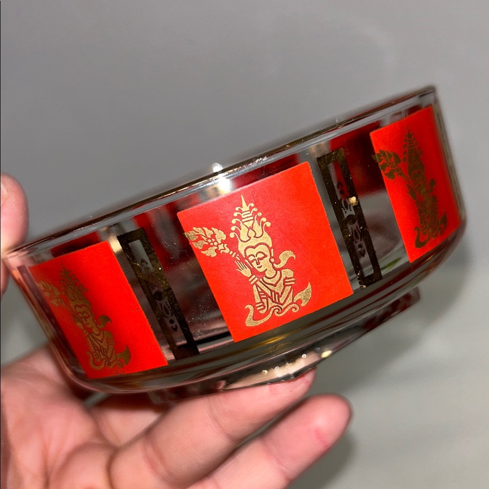 Mid Century Modern 4.5” D CULVER “ Asian Thai Goddess “ dip/nut bowl